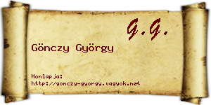 Gönczy György névjegykártya