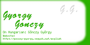 gyorgy gonczy business card
